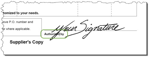 PO Form Signature Line